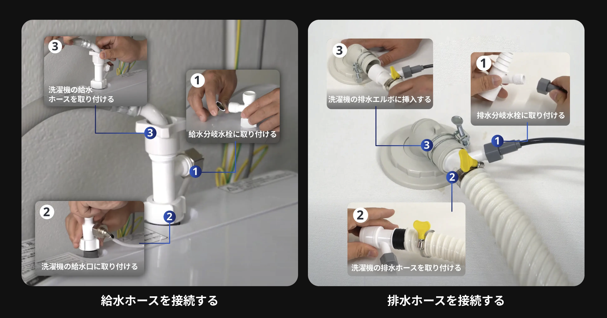 給排水管への接続方法