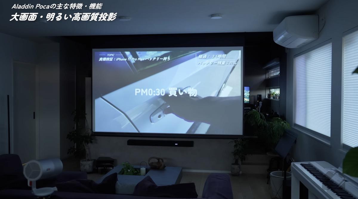 昼間でも投影可能